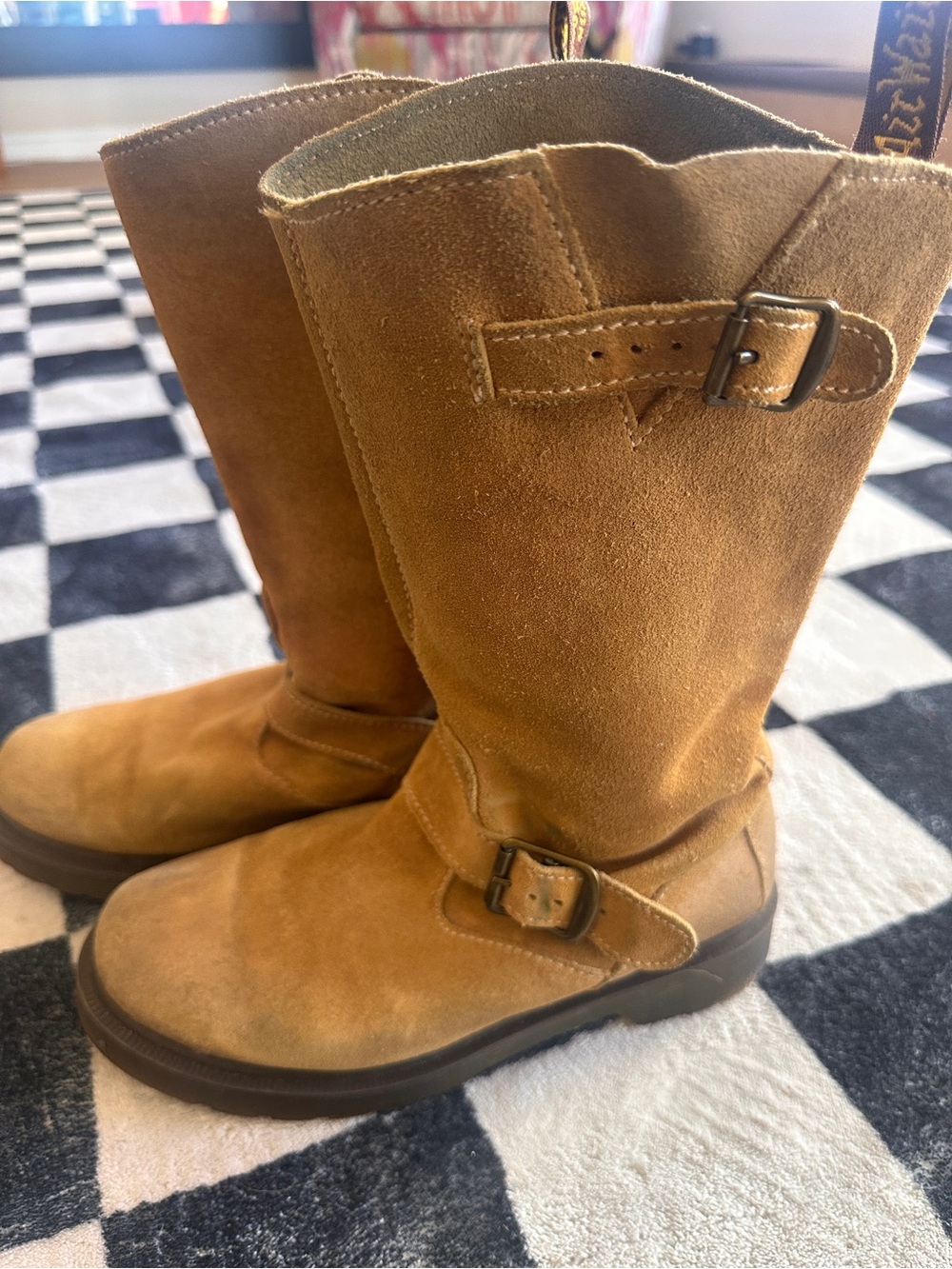 Tan Suede Mid-Calf Case engineer boots circa 2000-2007